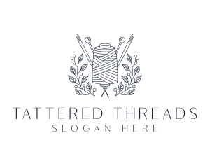 Pin Thread Wreath Tailoring logo design