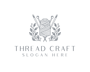 Pin Thread Wreath Tailoring logo design