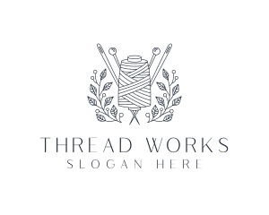 Pin Thread Wreath Tailoring logo design