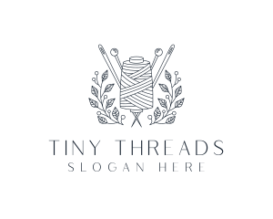 Pin Thread Wreath Tailoring logo design