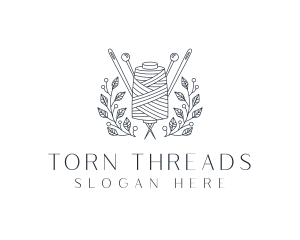 Pin Thread Wreath Tailoring logo design