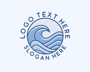 Surfing - Coastal Ocean Waves logo design