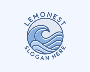 Coastal Ocean Waves Logo
