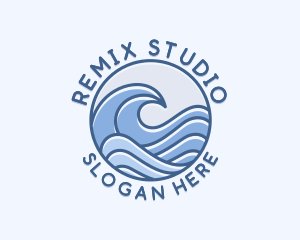 Coastal Ocean Waves Logo