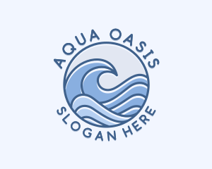 Pool - Coastal Ocean Waves logo design