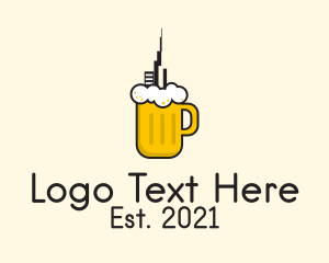 Beer - City Draught Beer logo design