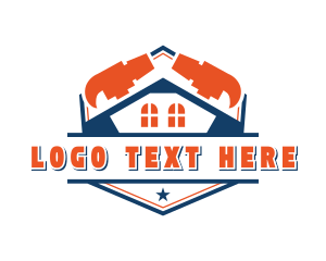 Renovation - Roof Carpentry Hammer logo design