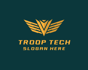 Troop - Golden Military Badge logo design