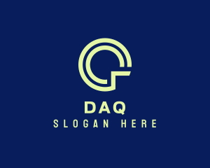 Digital Letter Q Clock Logo