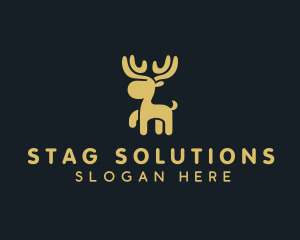 Stag - Wildlife Deer Antlers logo design