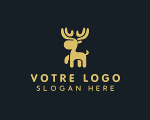 Stag - Wildlife Deer Antlers logo design