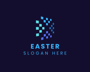 Blue Digital Pixels Logo