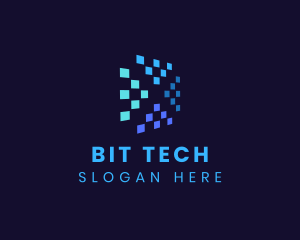 Blue Digital Pixels logo design