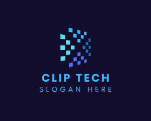 Blue Digital Pixels logo design