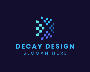 Blue Digital Pixels logo design