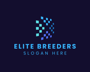 Blue Digital Pixels logo design