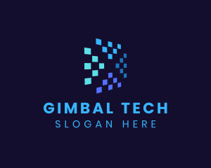 Blue Digital Pixels logo design