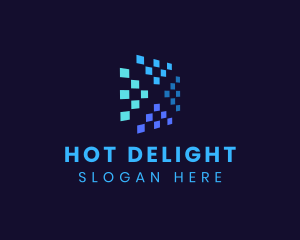 Blue Digital Pixels logo design