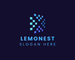 Networking - Blue Digital Pixels logo design
