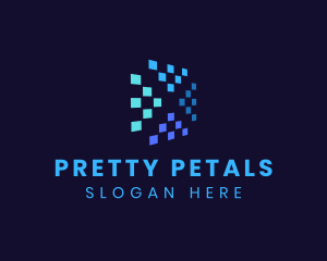 Blue Digital Pixels logo design