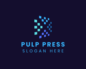 Blue Digital Pixels logo design