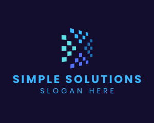 Blue Digital Pixels logo design