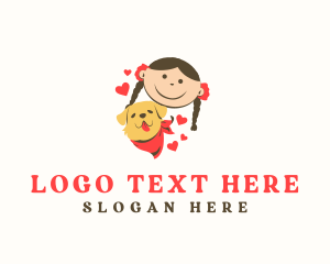 Help - Girl Dog Heart Love logo design