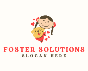 Foster - Girl Dog Heart Love logo design