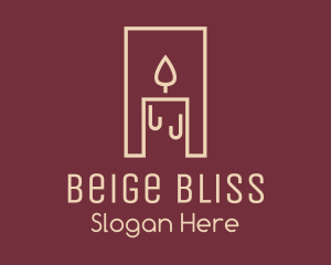 Beige Wax Candle  logo design