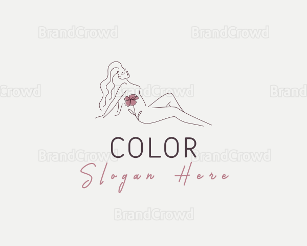 Floral Nude Woman Beauty Logo