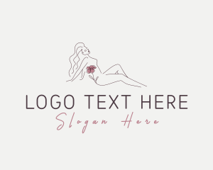 Massage - Floral Nude Woman Beauty logo design