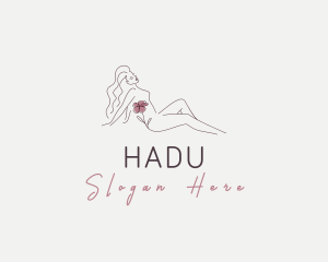 Floral Nude Woman Beauty Logo