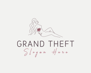 Sexy - Floral Nude Woman Beauty logo design