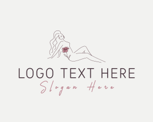 Goddess - Floral Nude Woman Beauty logo design