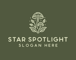 Mushroom Star Leaves logo design