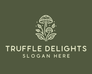 Truffle - Mushroom Star Leaves logo design