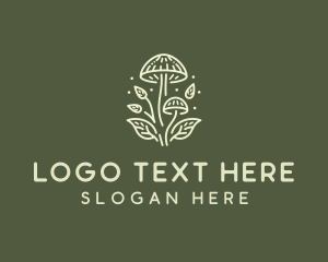 Food - Mushroom Star Leaves logo design