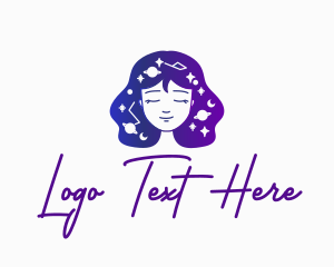 Woman - Galaxy Face Woman logo design