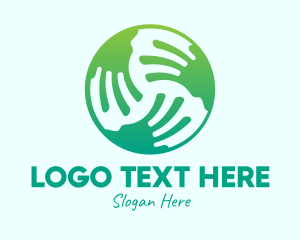 International - Global Earth Hands logo design