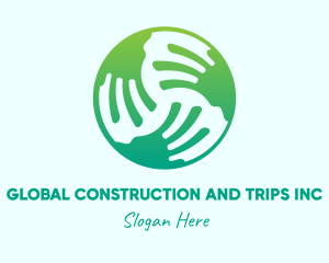 Global Earth Hands  logo design