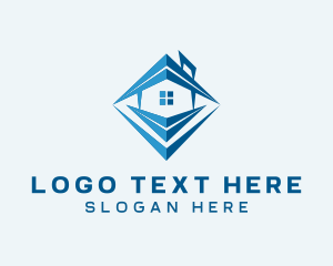 Roofing - Geometric House Architecture logo design