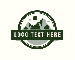 Exploration - Outdoor Mountain Peak logo design