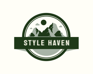 Skiing - Outdoor Mountain Peak logo design