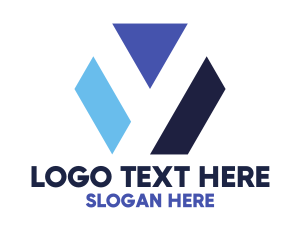 Letter Y - Blue Y Letter Hexagon logo design
