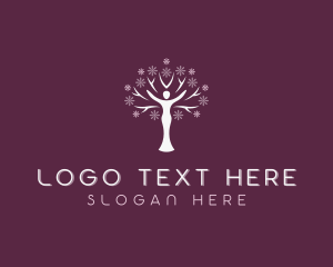 Tree Planting - Yoga Tree Woman logo design
