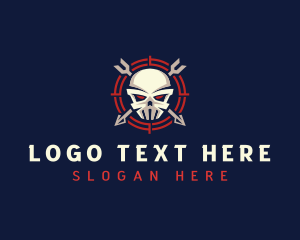 Skull - Target Arrow Skull logo design