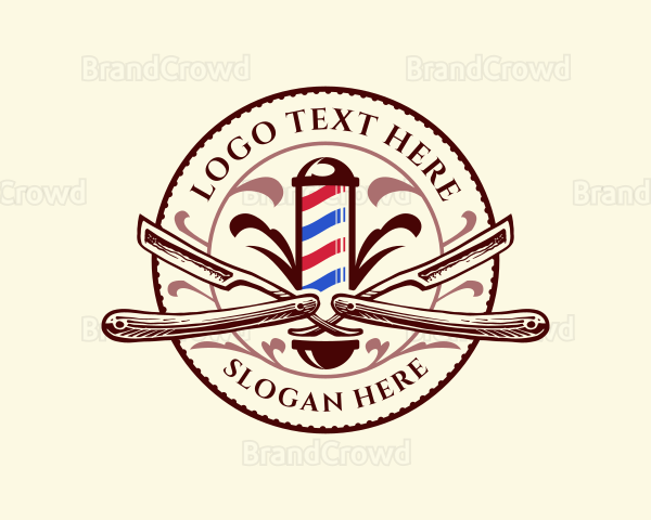 Barber Razor Groomer Logo