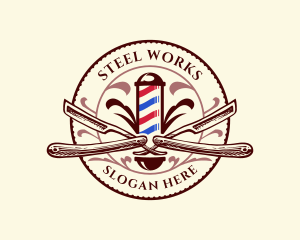 Barber Razor Groomer logo design