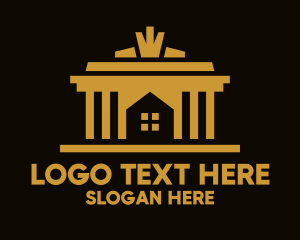 Lot - Golden House Real Estate logo design