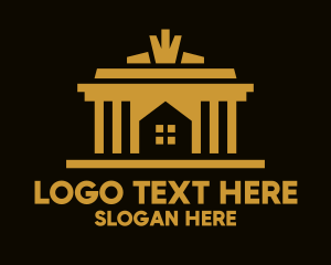 Land - Golden House Real Estate logo design